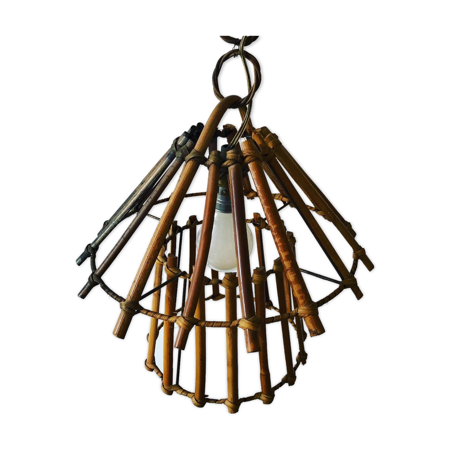 Rattan hanging lamp