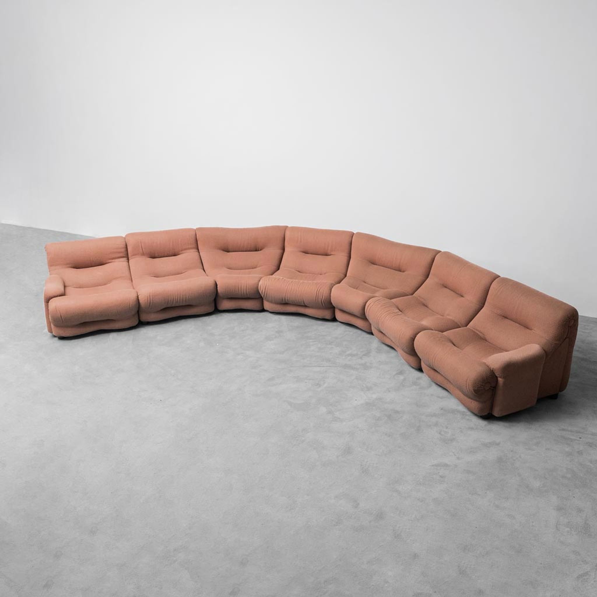 Canapé 7 modules tissu marron Rezia