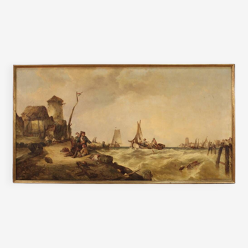 Tableau De Paysage Marin De La Seconde Moitié Du 19ème Siècle