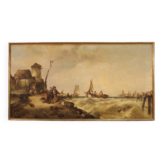 Tableau De Paysage Marin De La Seconde Moitié Du 19ème Siècle