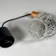 1960s 1970s Ceiling Lamp Pendant Lamp in Teak & Glass Mid Century Space Age