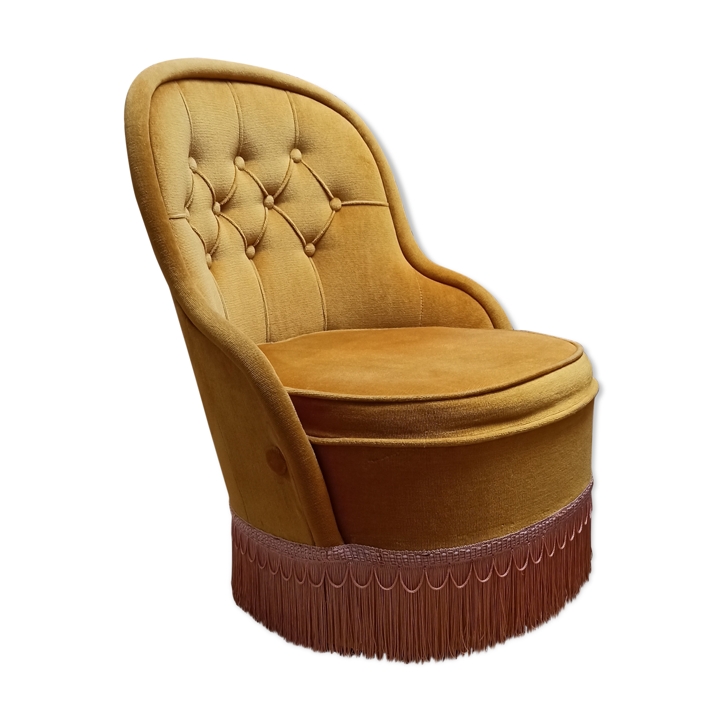 Gold velvet toad chair