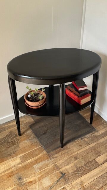 Gueridon console bois noir art déco