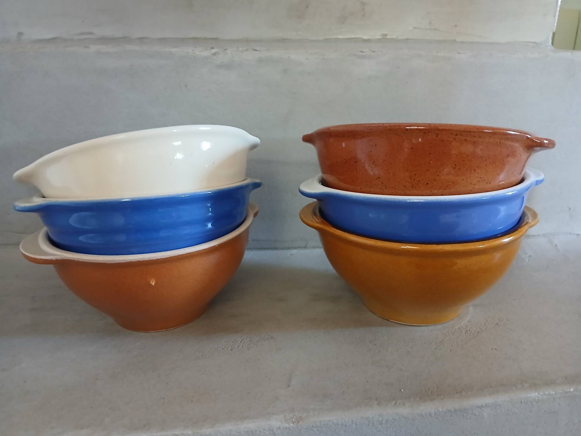 6 antique ear bowls Émile Henry