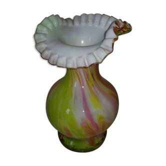 Vase Clichy puffed glass speckled