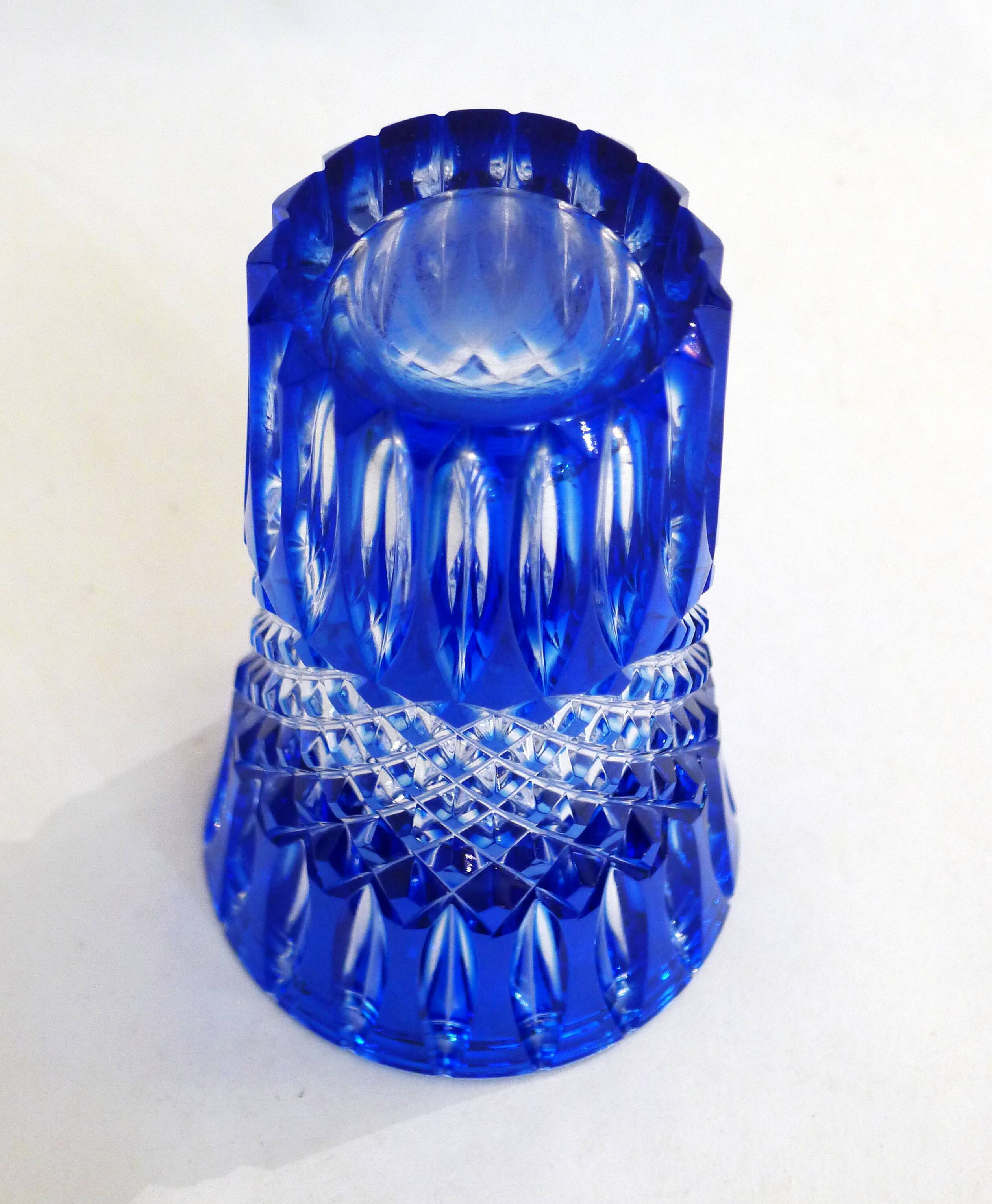 Cobalt blue cut vase