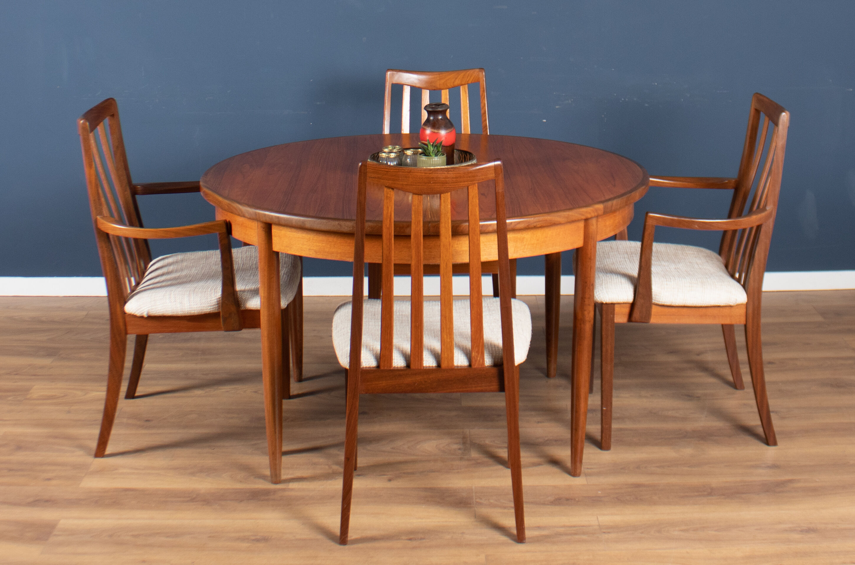 Retro teak 1960s mid century dining table & 6 chairs by G plan Victor Wilkins