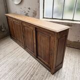 XL oak workshop sideboard with sliding doors from 1900