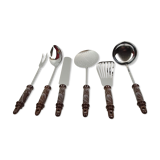 6 kitchen utensils brown ceramic sleeves