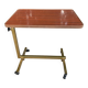 Foldable and adjustable serving trolley in wood and gold-plated steel