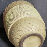 French Art-Deco ceramic vase cracked vanilla