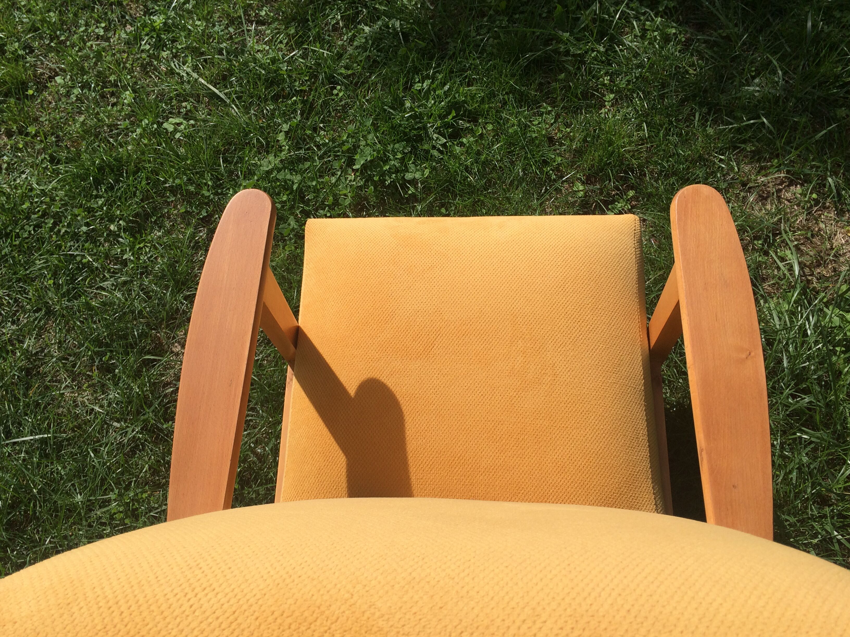 Vintage chair feet yellow compass - 60s