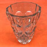 Art Deco Style Faceted Vase Clear Glass Geometric Decor