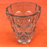 Art Deco Style Faceted Vase Clear Glass Geometric Decor