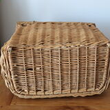 Old wicker fishing basket