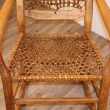 Vintage rocking chair in solid wood 1950