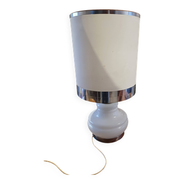 Vintage 1970s White Opaline Lamp