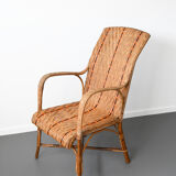 Fauteuil osier et rotin vintage