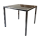 table basse carrée en chrome et verre noire, design