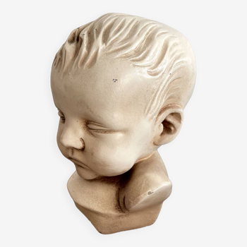 Buste d'enfant en résine d'Antoine Paridon, signé 240 AP
