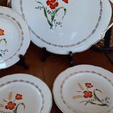 Plat de service et 4 assiettes à dessert Sarreguemines