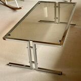 Vintage chrome and glass lounge table 1970