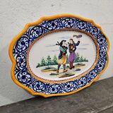 Large Quimper HB earthenware dish - Breton decor