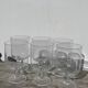 6 large transparent bubble glass wine glasses