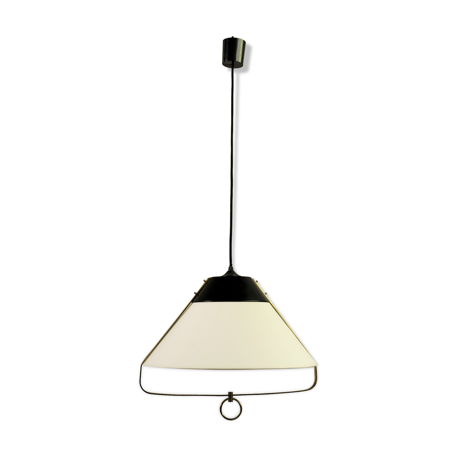 Suspension in lacquered metal and brass, france 1950