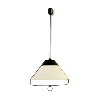 Suspension in lacquered metal and brass, france 1950