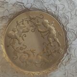 Ancienne coupelle vide poche en verre jaune doré