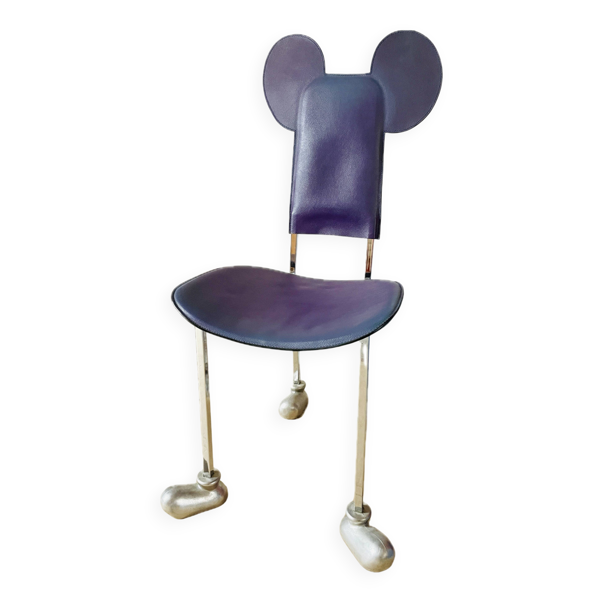 Javier Mariscal chair - "Garriris" model purple leather