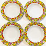4 hollow porcelain plates pattern multico Lubiana