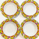 4 hollow porcelain plates pattern multico Lubiana