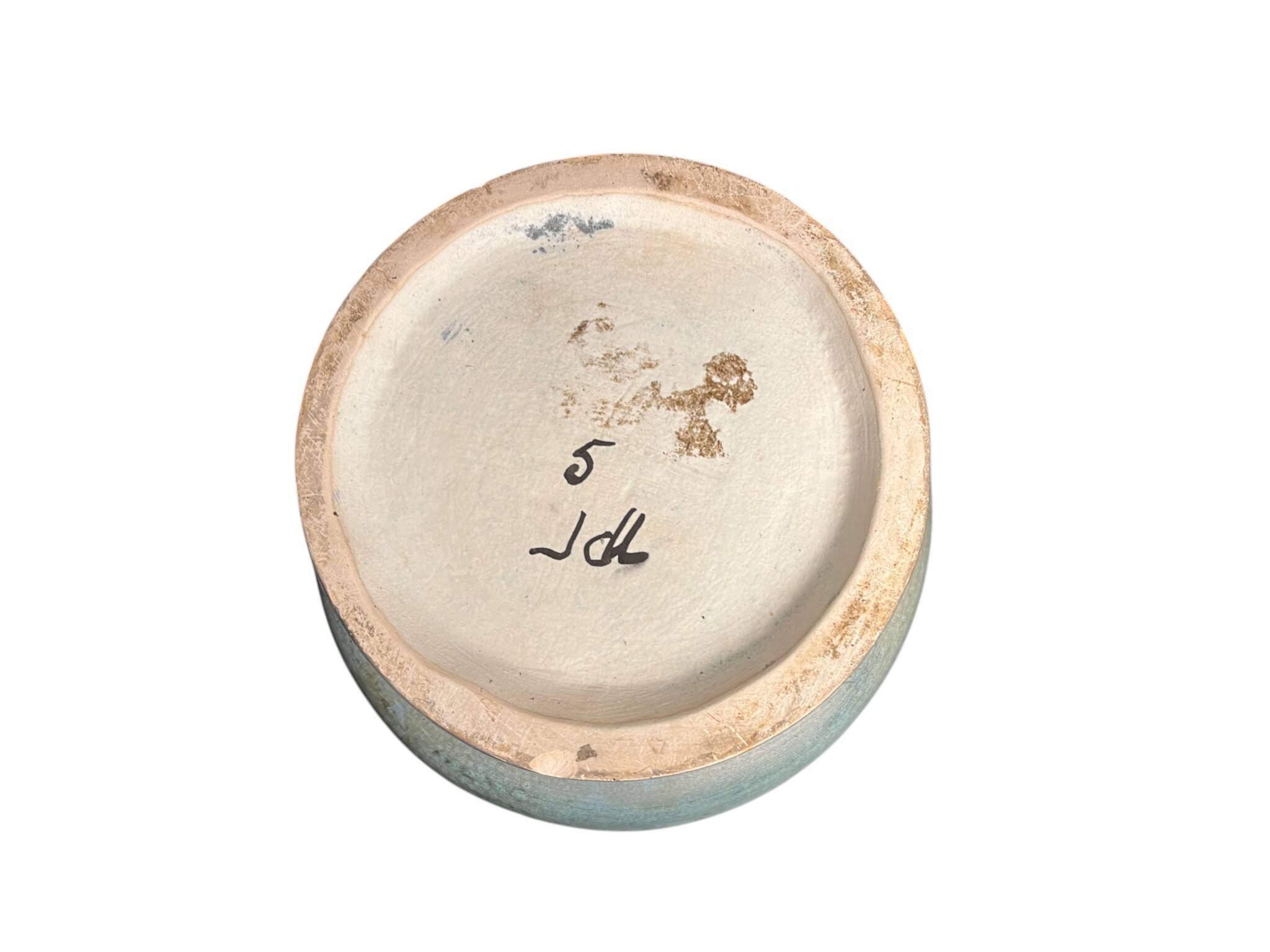 Vallauris, polychrome earthenware cache pot vase by Jean Lespinasse circa 1960