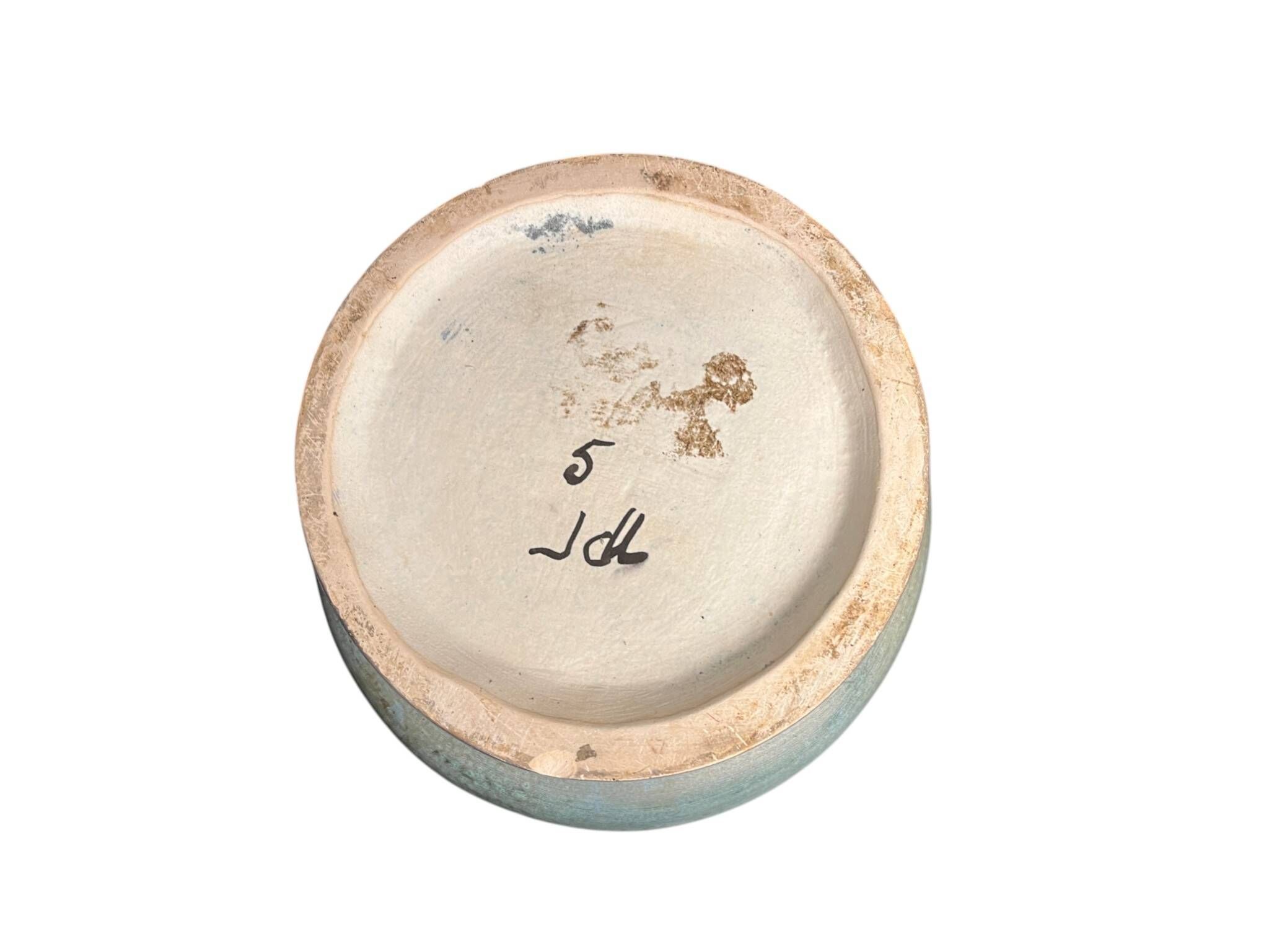 Vallauris, vase cache pot faïence polychrome Jean Lespinasse vers 1960