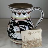 Archaic Italian pitcher from Siena in hand-painted ceramic – animal decoration