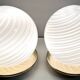 Pair of postmodern spheric murano glass table lamps by tronconi, italy