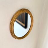 Gilded oval mirror 35 x 28 cm
