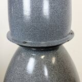 Grey enamel industrial factory lamp from Elektrosvit, 1960s