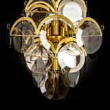 Vistosi Disc Chandelier in Smoked Glass, Italy, 1960s