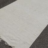 Woven cotton carpet embroidered patterns ethnic Berber style 249 x 156