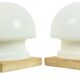 Paire de Lampes de Nuit Champignons Opaline Vintage