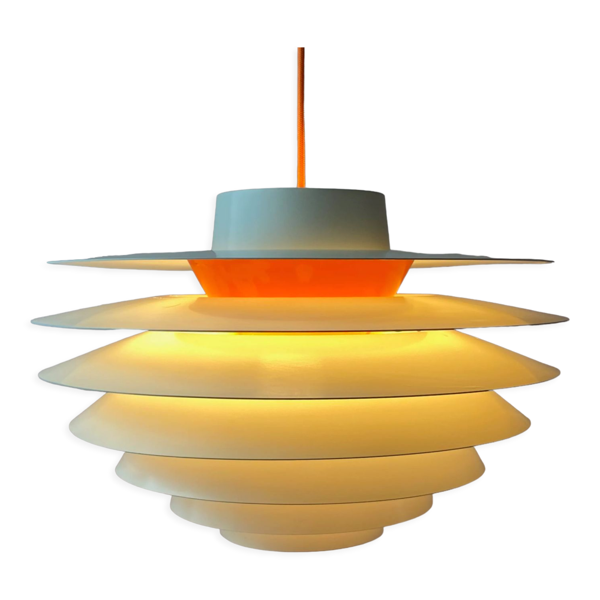 Sven middelboe verona pendant in white and orange by nordisk solar, denmark