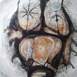 Painted ceramic plate Sant Vicens signed Pierre Saint-Paul