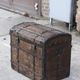 Chest or travel trunk in wood and wrought iron, 18th century
