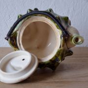 Service à thé vintage en céramique vernissée - forme de conques ou coquillages