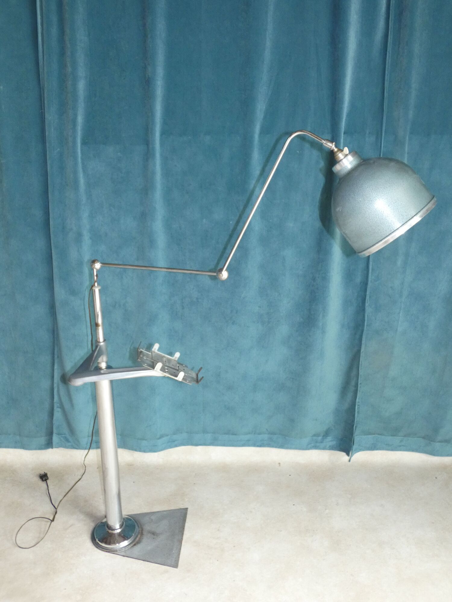 Atelier xxl industrial floor lamp with circa 1950 tablet phone holder