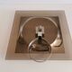 Vintage metal and smoked glass display tray