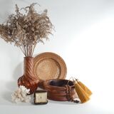 Early 20th Century Taisho/Showa Period Japanese Woven Bamboo Ikebana Vase